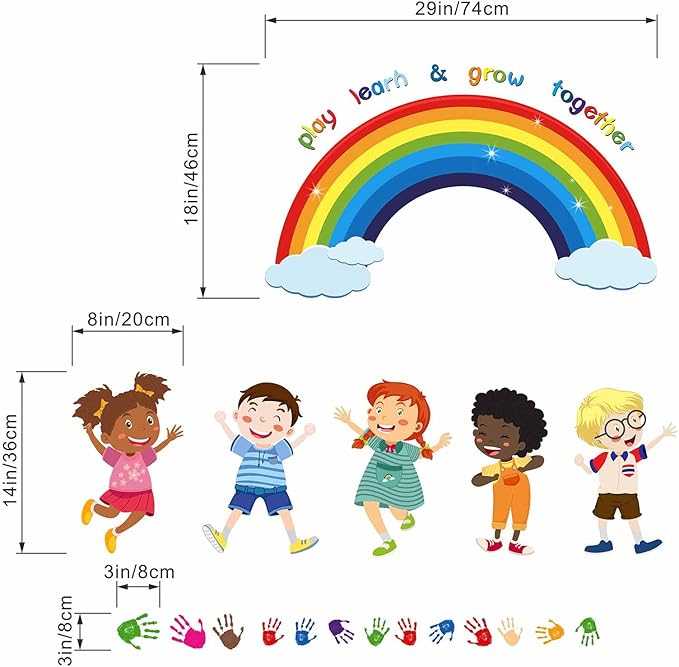 Play Learn & Grow Together Vinilo Decorativo Pared Frases Niños miniatura 2