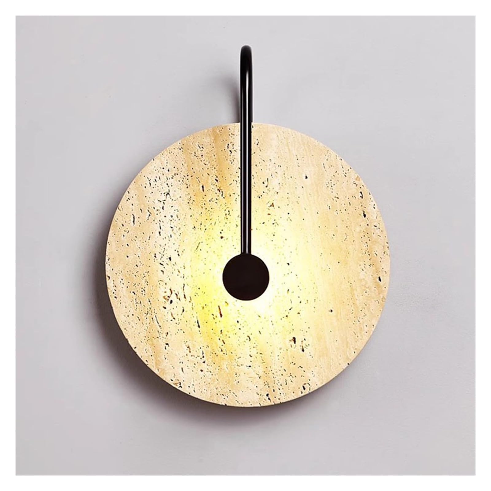 SILVASILNEX Yellow Travertine Lighting Cream Wabi-sabi Style wall lamp Bedroom Bedside Nordic Creative Living Room Aisle Corridor wall lamp(Diameter250mmwarmlight3000k)