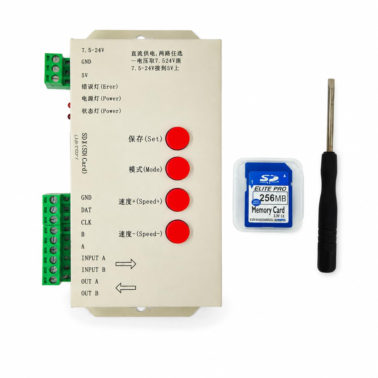 T1000S SD Card RGB LED Pixel Controller DC 5V-24V for WS2811 1903 LED Pixel Strip Lights-image-11