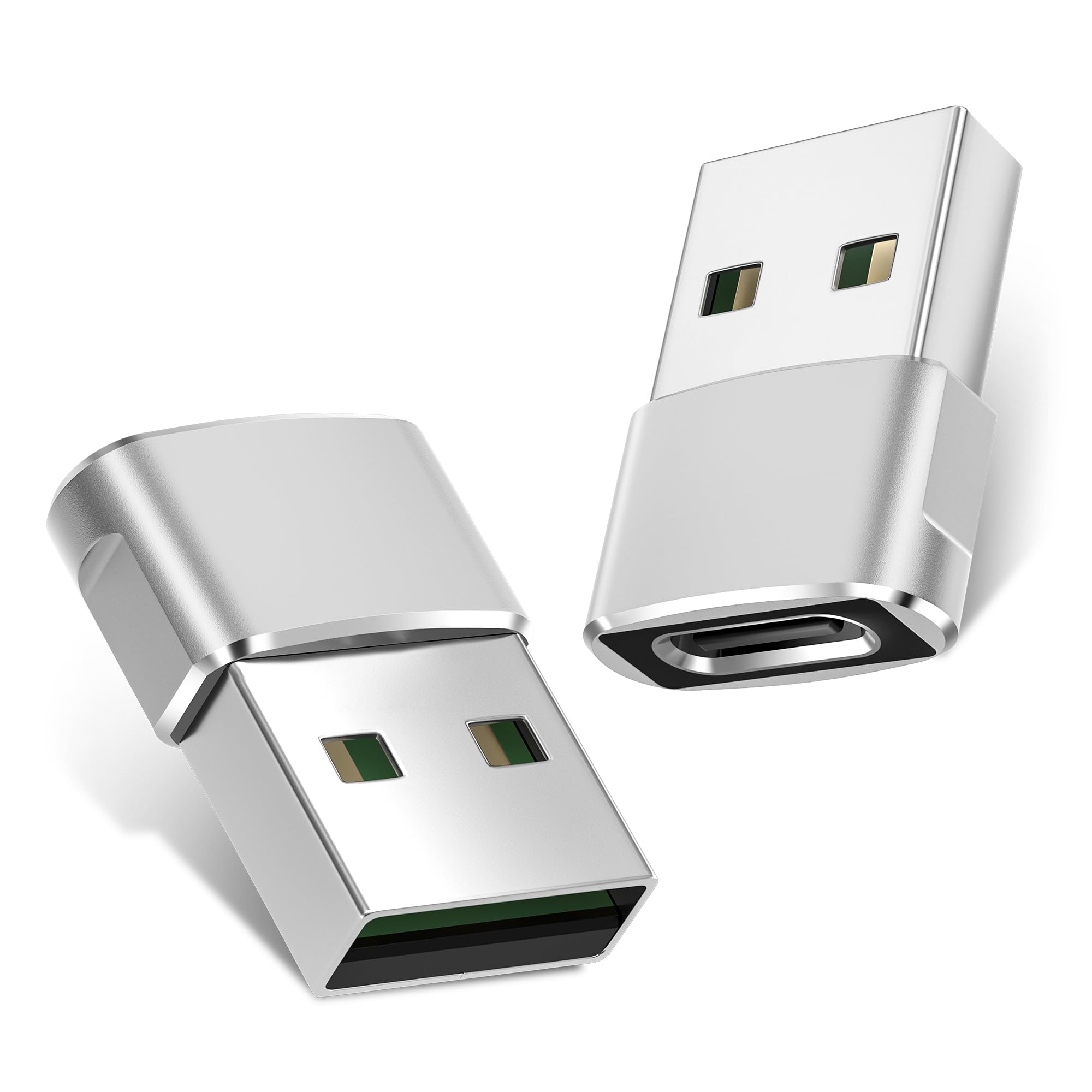 BASESAILOR Basesailor USB to USB C Adapter 2Pack,Type C Female to A Male Cable Connector for Apple Watch Ultra iWatch 7 8,iPhone 17 16 Plus Pro Max 15 14 13,AirPods 4th,iPad 10 Air 4 5,Samsung Galaxy S22 S23 S24