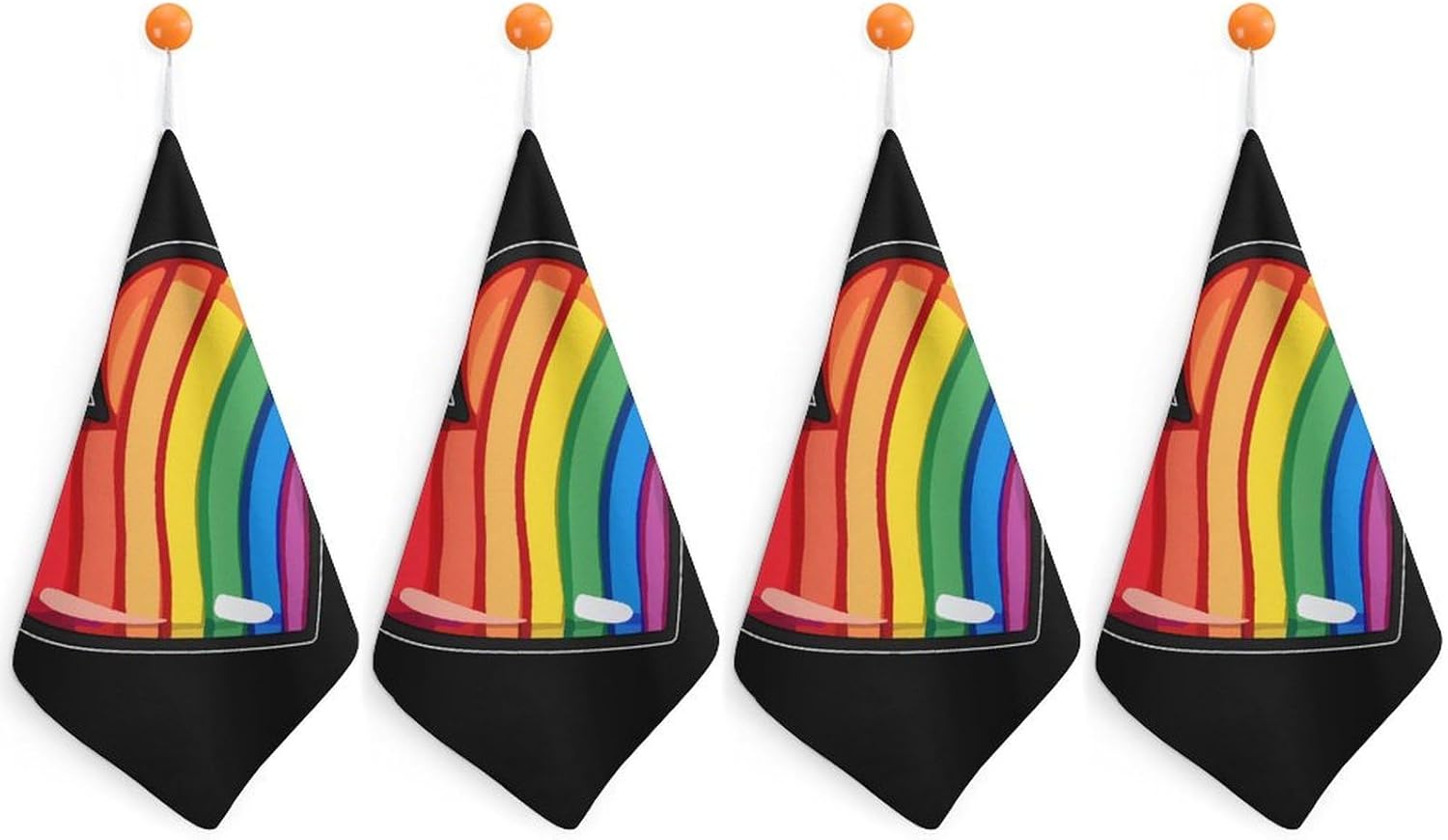 LGBT Gay Flag Hand Towels for Bathroom Kitchen Towels Small Towel Handkerchiefs with Hanging Loop 4PCS