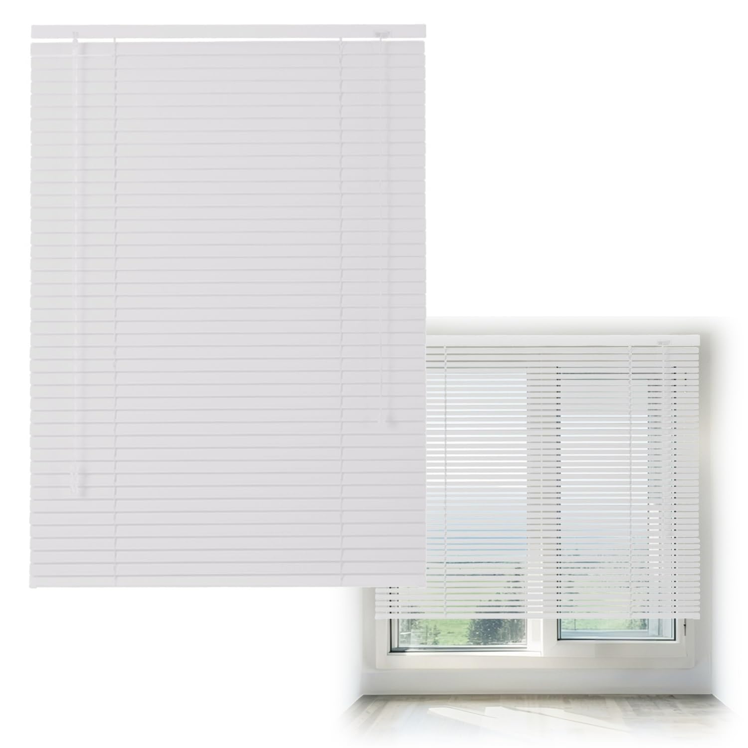 Cordless Aluminum mini Blinds for Indoor Windows 10~76 Inch Width, 20~120 Inch Length, 1