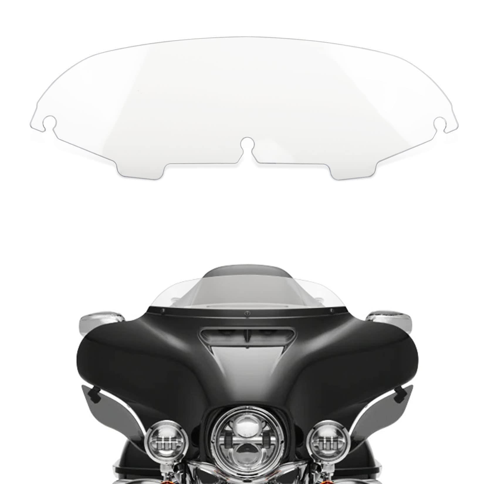 Photo 1 of 4.5" Wave Windshield Windscreen Wind for Touring Street Glide Electra Glide FLHT FLHTCU Ultra Classic Glide FLHX FLHTK Tri Glide 1997-2013 Clear