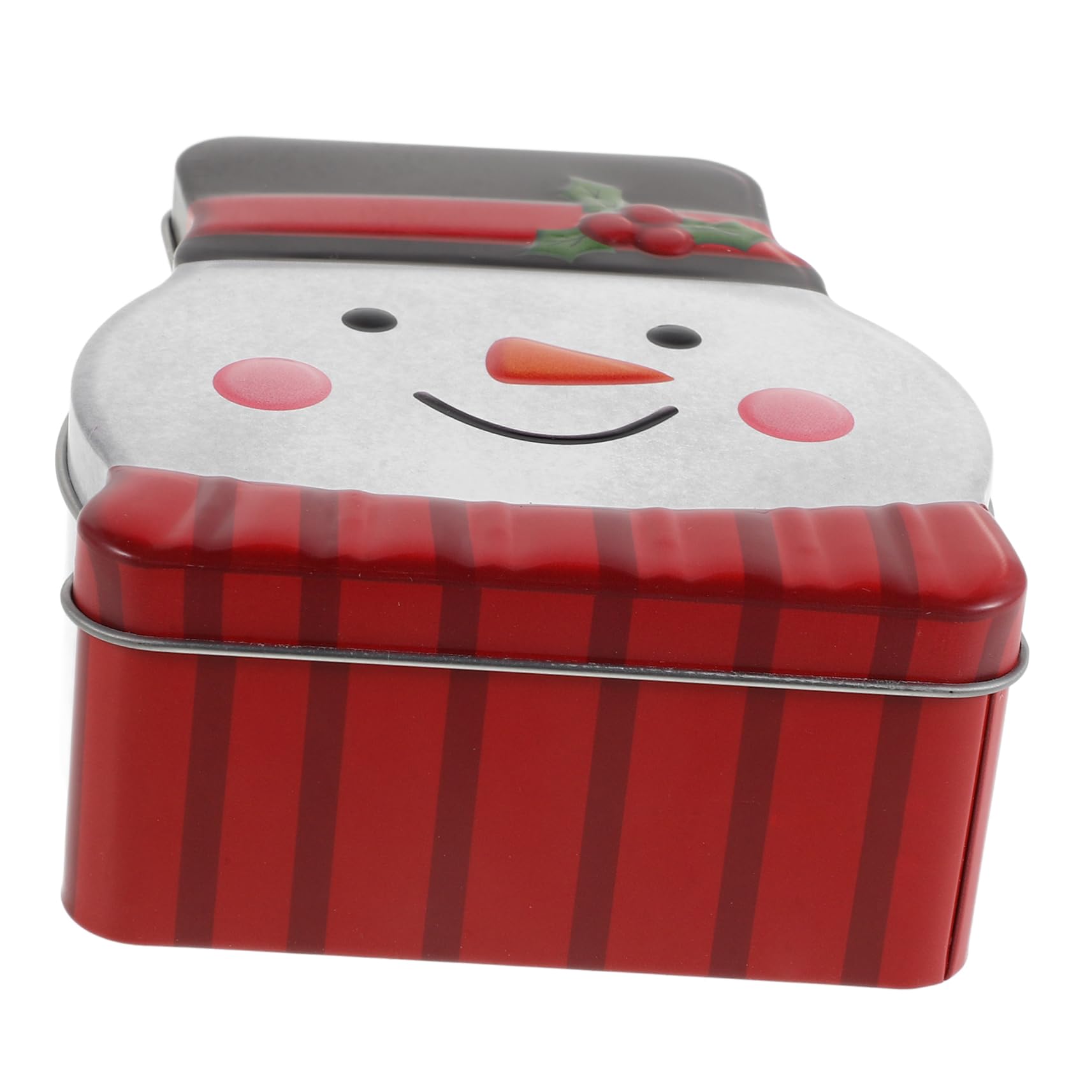 ERINGOGO Snowman Cookie Tin Lid Christmas Biscuit Box Candy Containers Lids Freshness-preserving Holiday Storage Gingerbread Platter Xmas Cookie Storage