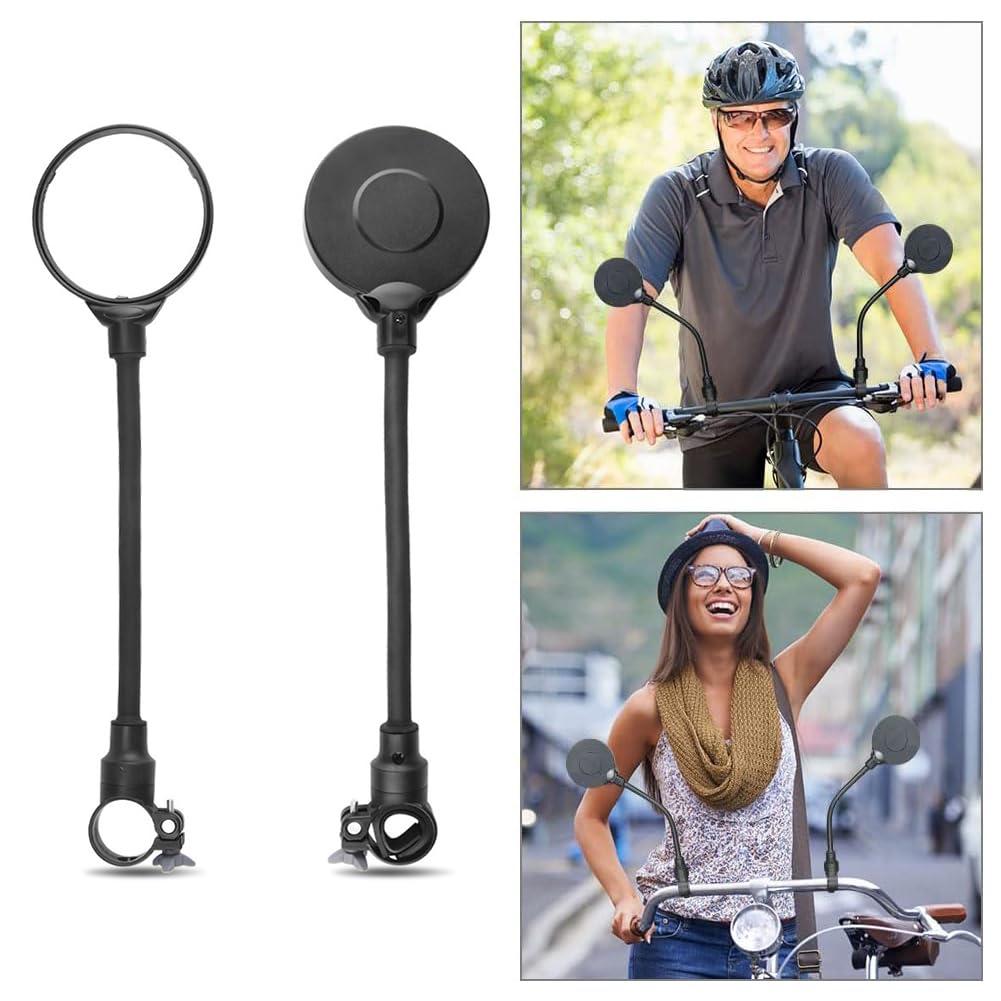 Specchietto Bicicletta,Specchietto Bici 360° Regolabile,Retrovisori Bicicletta,360° Ruotabile a Tubo Lungo Specchietto Retrovisore Grandangolare,Specchio per Bici Universale Sinistro e Destro,2 Pezzi