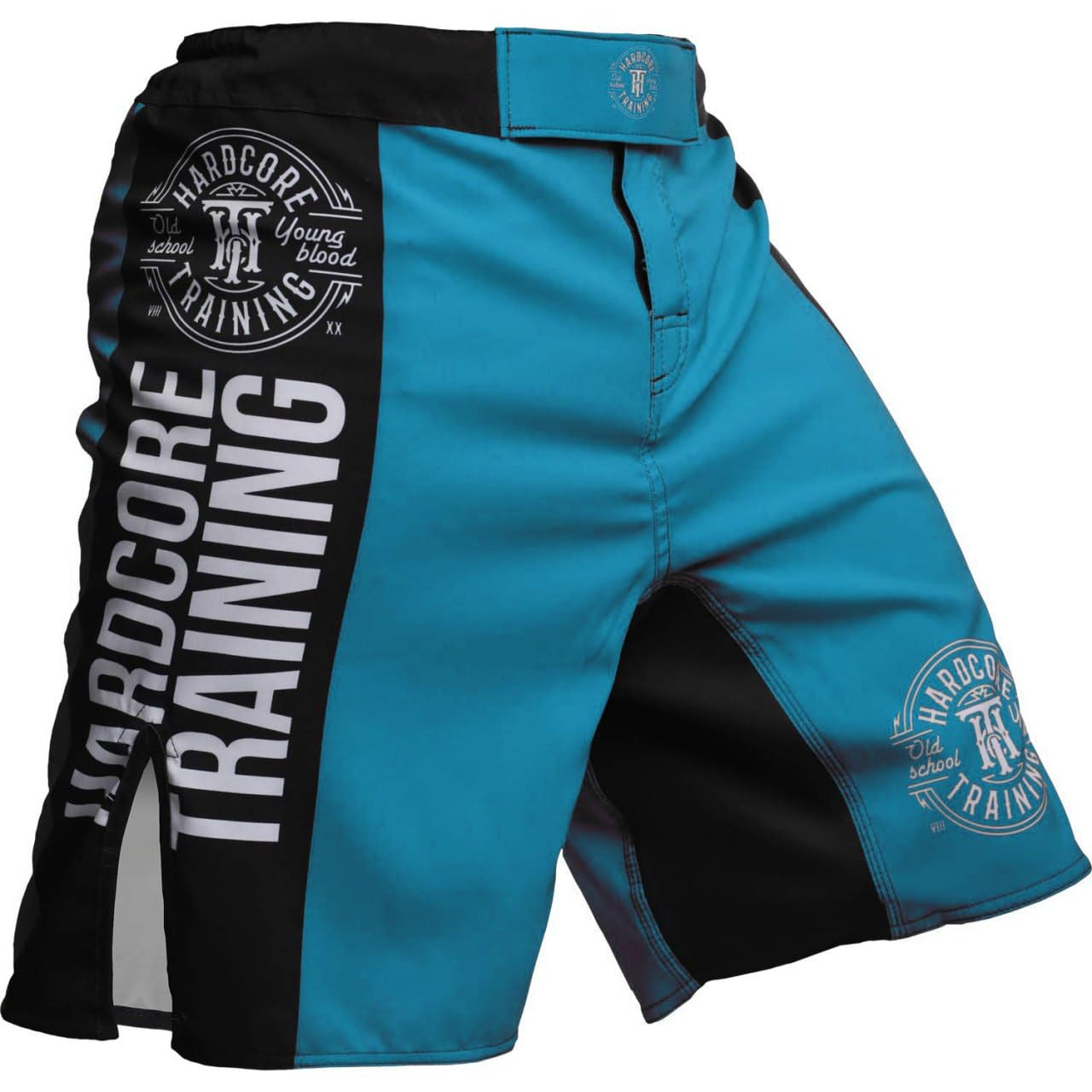 Hardcore Training Fight Shorts Recruit Boks Męski Szorty do Walki MMA Combat BJJ Grappling Fitness Muay Thai Kickboxing No Gi (DE/NL/SE/PL, Alfa, 5XL, Regularny, Regularny, Ocean Blue)