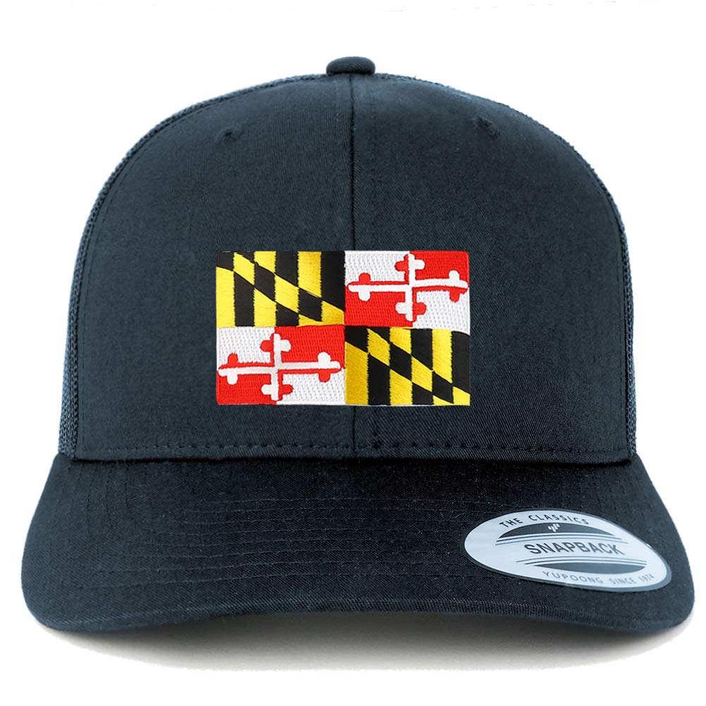 Armycrew New Maryland State Flag Embroidered Patch Retro Trucker Mesh Cap