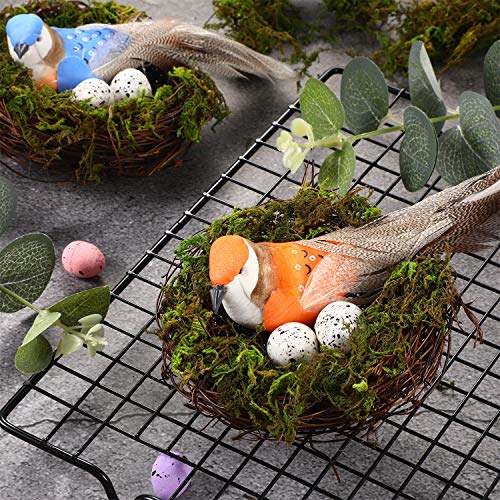 Meekoo 3 Sets Easter Artificial Nest Natural Bird Nest Kit Includes Artificial Twig Nest thumb #4