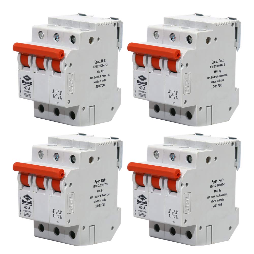 Buy HPL Rakshak Miniature Circuit Breakers (MCB) Isolator 40A Three