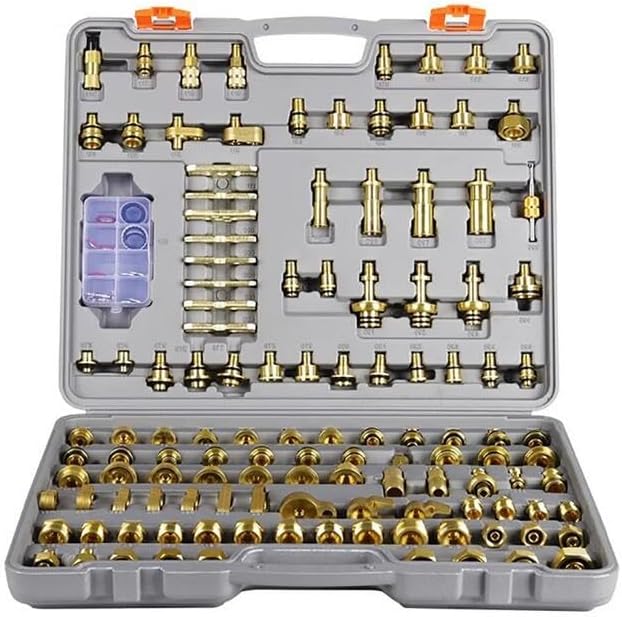 123 pcs Universal Automotive AC Leak Detection Kit Copper Alloy Leak Detector Tool for HVAC Repair & Diagnostics