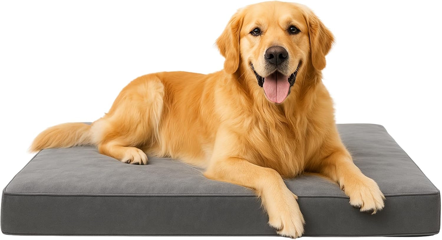 Mattress Only – Dog Bed with Removable Washable Cover, Waterproof Plush Dog Crate Bed Washable, Offer 8" Thick Cushioning, Ideal for Small to Large Dogs (Frame Not Included)
