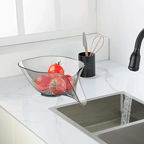 Miniatura 4 de Cesta de drenaje multifuncional, cesta colador con embudo, fregadero de cocina, escurridor de alimentos, enjuague de frutas, recipiente de filtro de