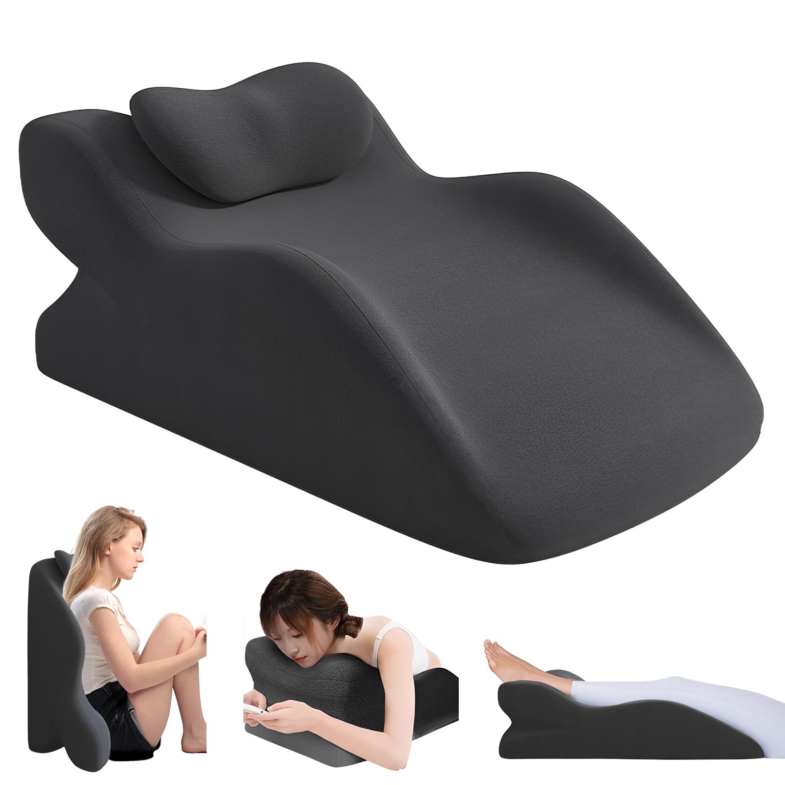 JAOGAUS Poduszka do czytania na łóżko i sofę, wielofunkcyjna poduszka klinowa, poduszka pod plecy, ergonomiczna poduszka klinowa z pianki memory, poduszka podpierająca plecy, szyję i nogi, do relaksu