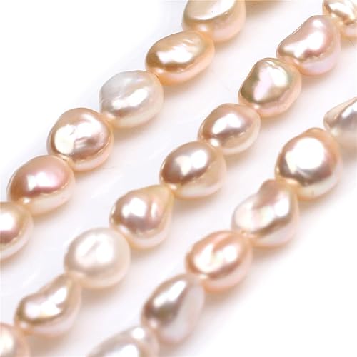 Miniatura 3 de Cuentas de perlas cultivadas de agua dulce para hacer joyas, piedras preciosas naturales de 0.354 x 0.472 in, color rosa, forma libre de 15 pulgadas