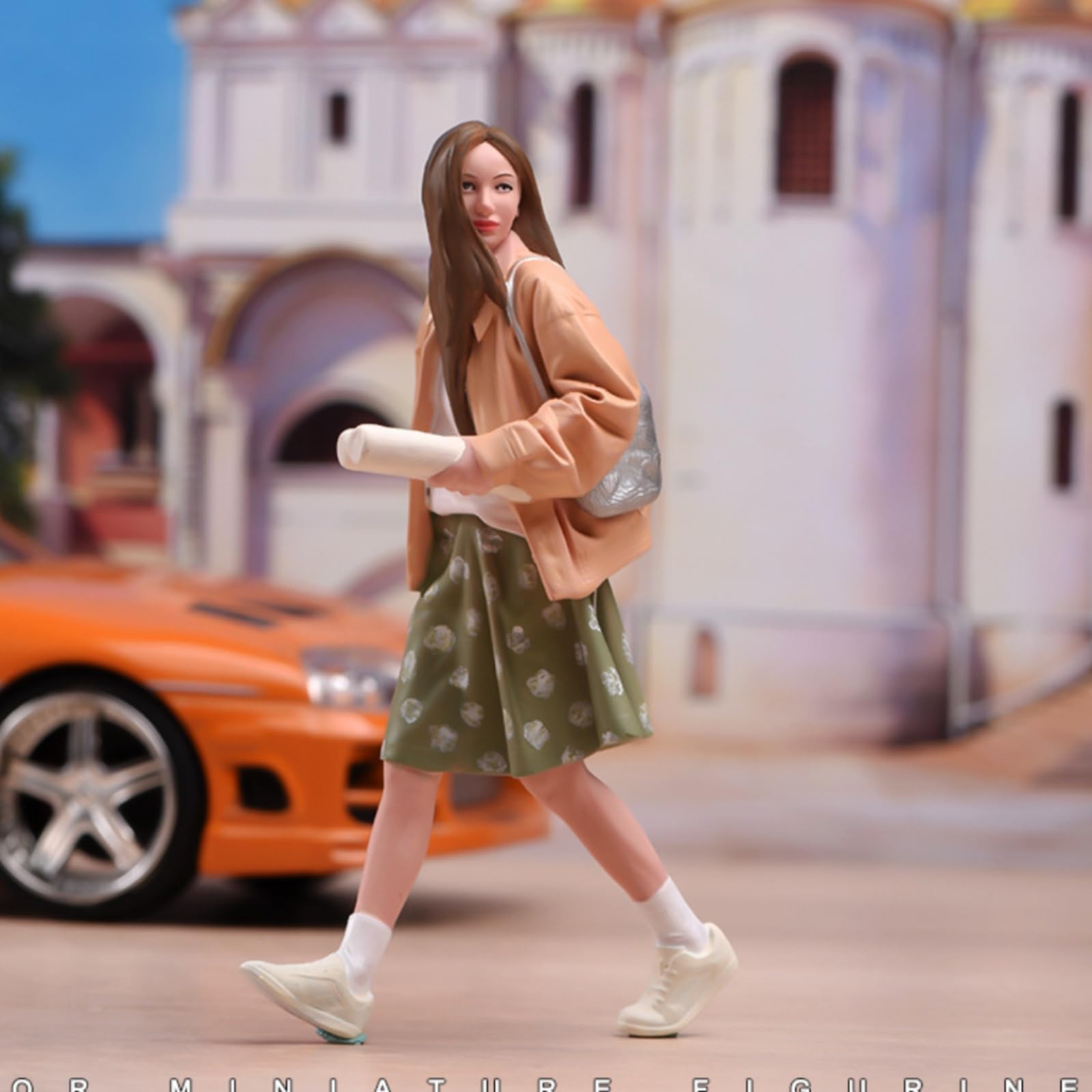 Miniatura Fotografo Seduto Figurina Collezionabile Statuetta Diorama Modello Resina Posa Dinamica con Fotocamera Costruzione di Scena Realistica, 1/24
