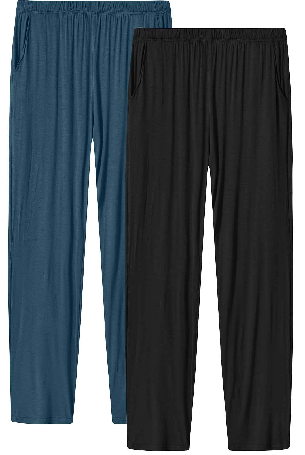 MoFiz Pantaloni Lunghi da Pigiama Donna Morbidi Pantaloni Larghi da Notte con Tasche per Yoga Jogging
