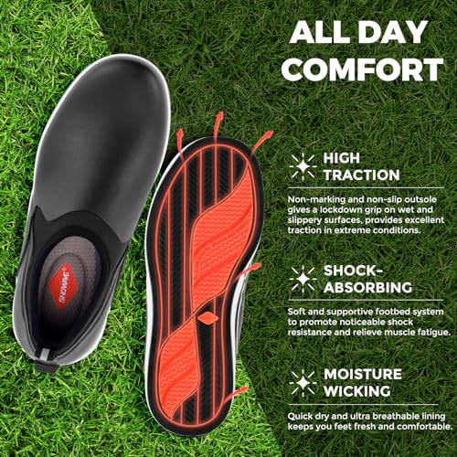 Showave Deck Shoes for Women Waterproof Garden Shoes Slip-on Rain Shoes Breathable Ruber Mud Shoes for Outdoor Fishing Walking Gardening Walking3
