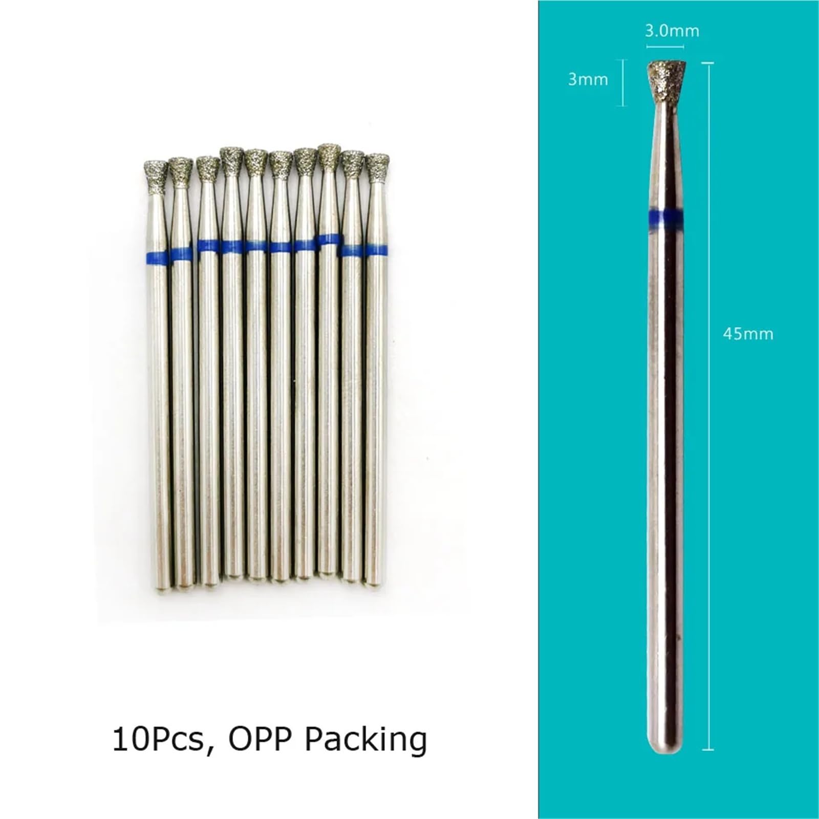 Punte for trapano for unghie, frese diamantate for manicure, fresa for cuticole, 1 pezzo(GD0307D-M(D))