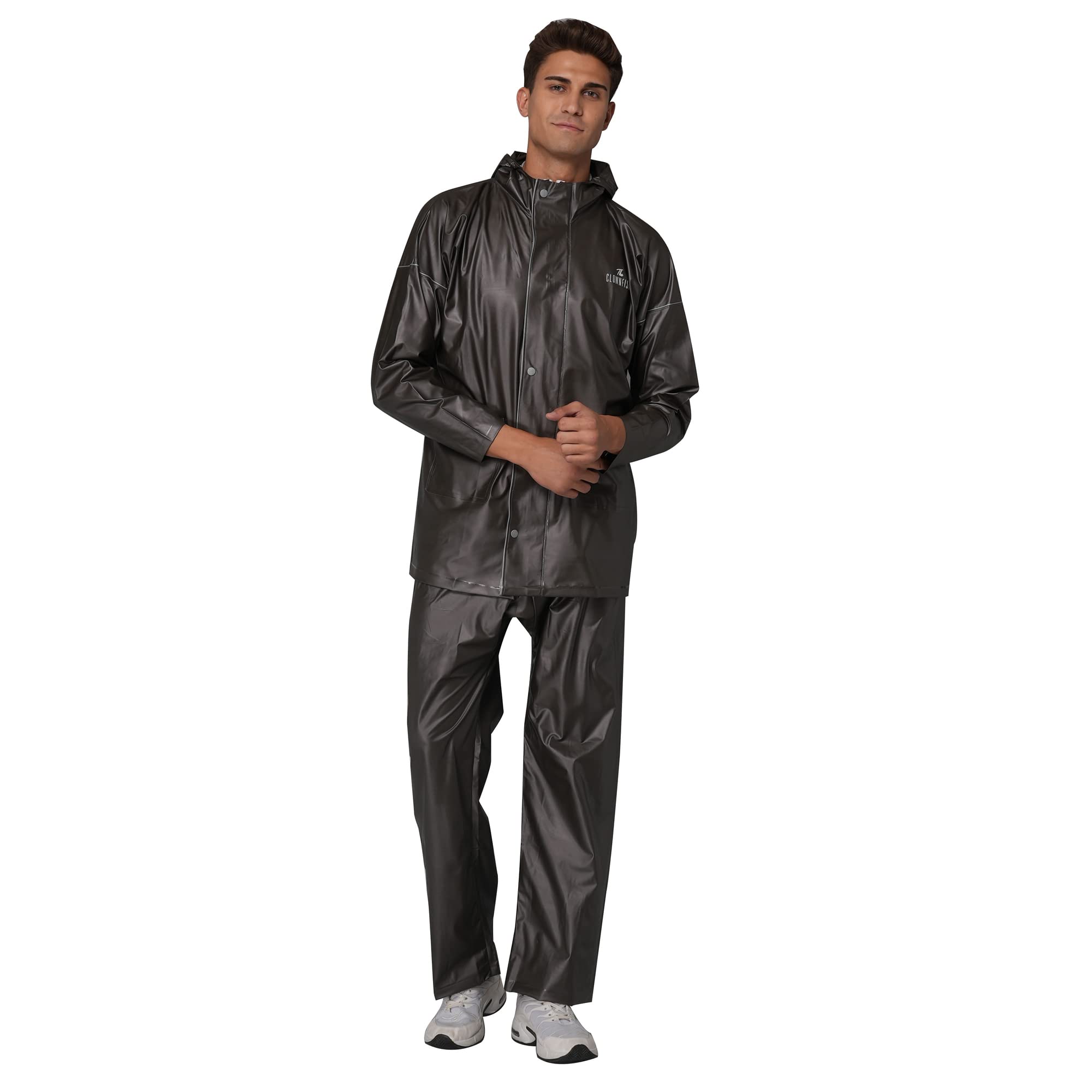 the clownfish Men Polyester Standard Length Rain Coat Waterproof For Bike Raincoat With Hood. Set Of Top And Bottom-picture-45