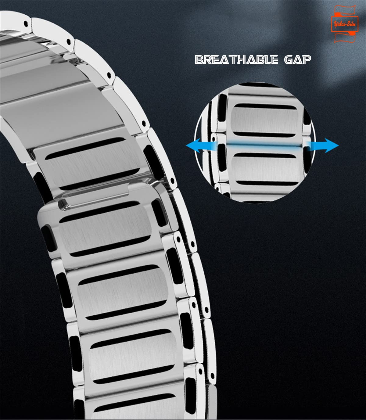 Amazfit Stratos 2, cinturino in acciaio inox, chiusura magnetica, ventilata, cinturino di ricambio intelligente per Samsung Amazfit Stratos 2 22 mm, grigio