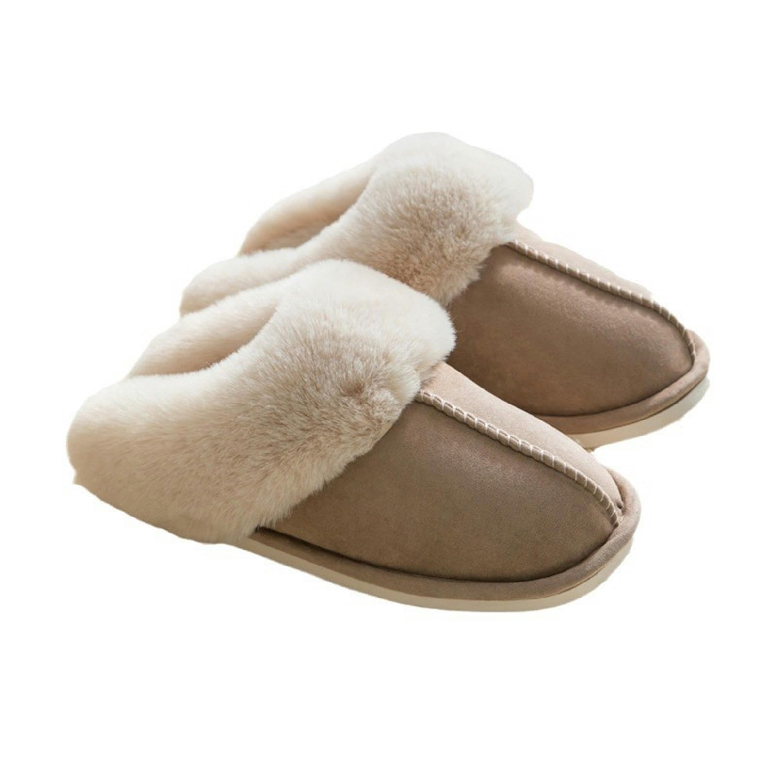 Ciabatte Donna Invernali Pantofole in Cotone Scamosciato Pantofole Calde per La Casa in Cotone Ispessito-rice-38-39