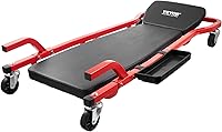 VEVOR 44-Inch Mechanic Creeper, 300 lbs Capacity, 6 Swivel Casters, Adjustable Headrest & Tool Tray - Heavy Duty Steel Garage Rolling Seat