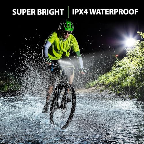 Image of Lista Super Bright Bicycle Front Light Bicycle Lights Front 2600Lumen Bike Light USBType C Rechargeable Waterproof Flashlight for Cycling Road MTB Lamp LED (6led, 6led)