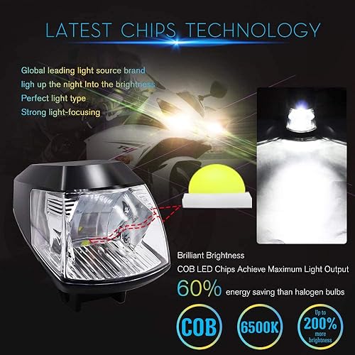 Miniatura 2 de BUKERME Luces LED antiniebla DC9-85V para conducción de motocicleta, 20 vatios 6000 K, luces de trabajo LED blancas IP68 impermeables para