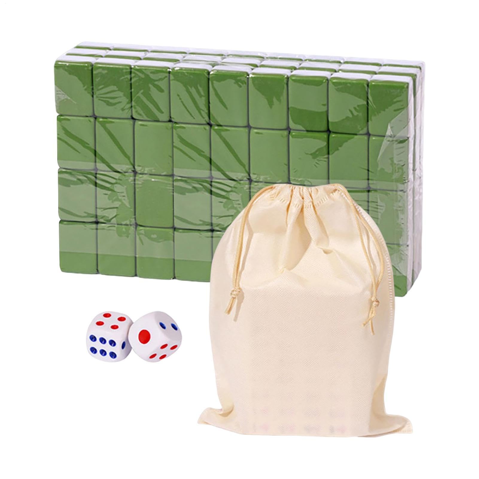 Generico set di giochi Mahjong cinese - 144 piastrelle di melamina resistenti all'usura con borsa da trasporto | Compact Travel Board Game per adulti e famiglie | per campeggio, picnic, dormitori