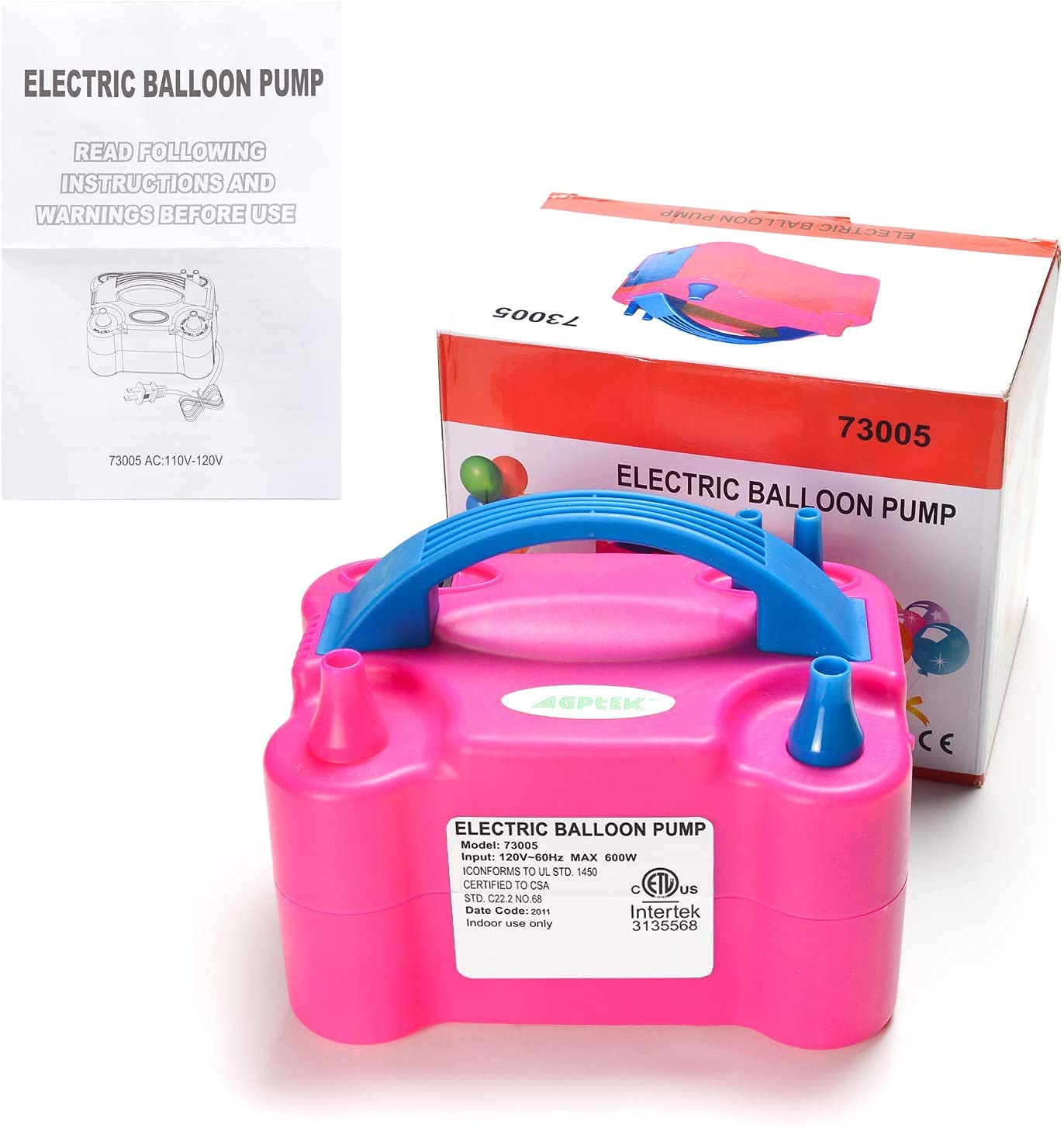 Party Propz 220V 600W Dual Nozzle Electric Air Balloon Pump Machine-Balloon Pump,Balloon Blower Machine Ideal For Party&Decorations,Time-Saving Balloon Machine Inflator-Electric Air Pump 1 Pc,Pink