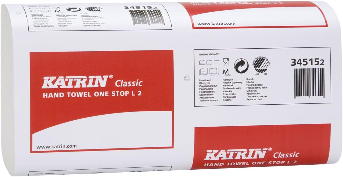 Falthandtuch Katrin Classic OneStop L2 weiß, 2lagig, 23,5x34 cm