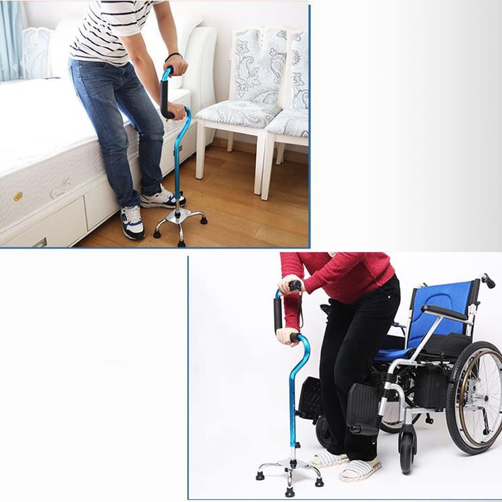 GCX- Muletas Las personas mayores pueden ayudar a levantarse Muletas de cuatro patas Aleación de aluminio Altura ajustable Muletas for ancianos Ocho bastones antideslizantes Firma ( Color : Silver )