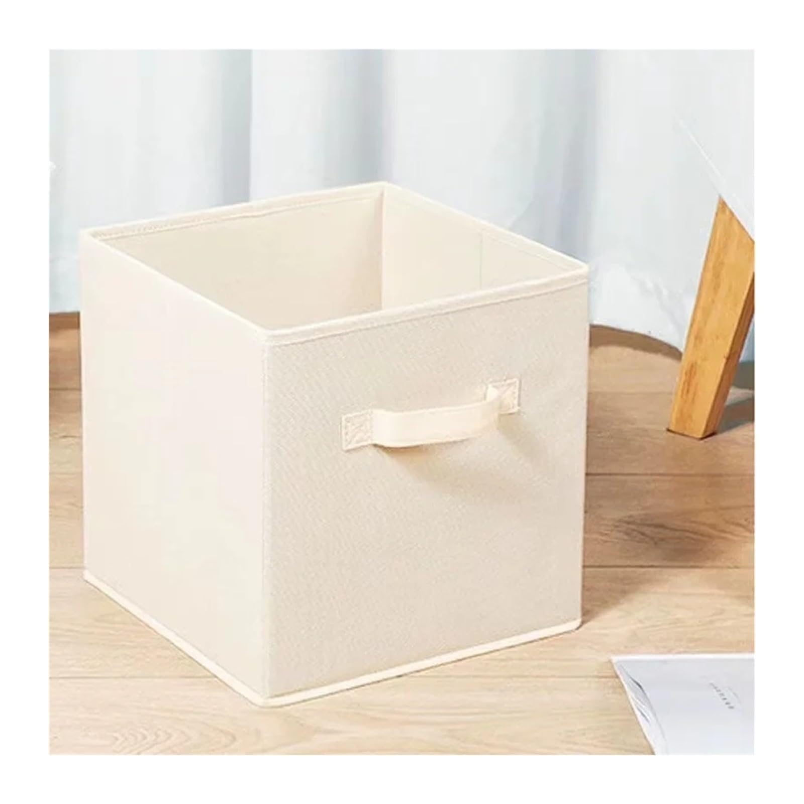 Aufbewahrungsboxen Stoff Würfelförmiger Aufbewahrungskorb aus Stoff, Faltbare Aufbewahrungsbox for Haushaltswaren, Aufbewahrungsorganizer for Schränke und Schubladen(Pink)