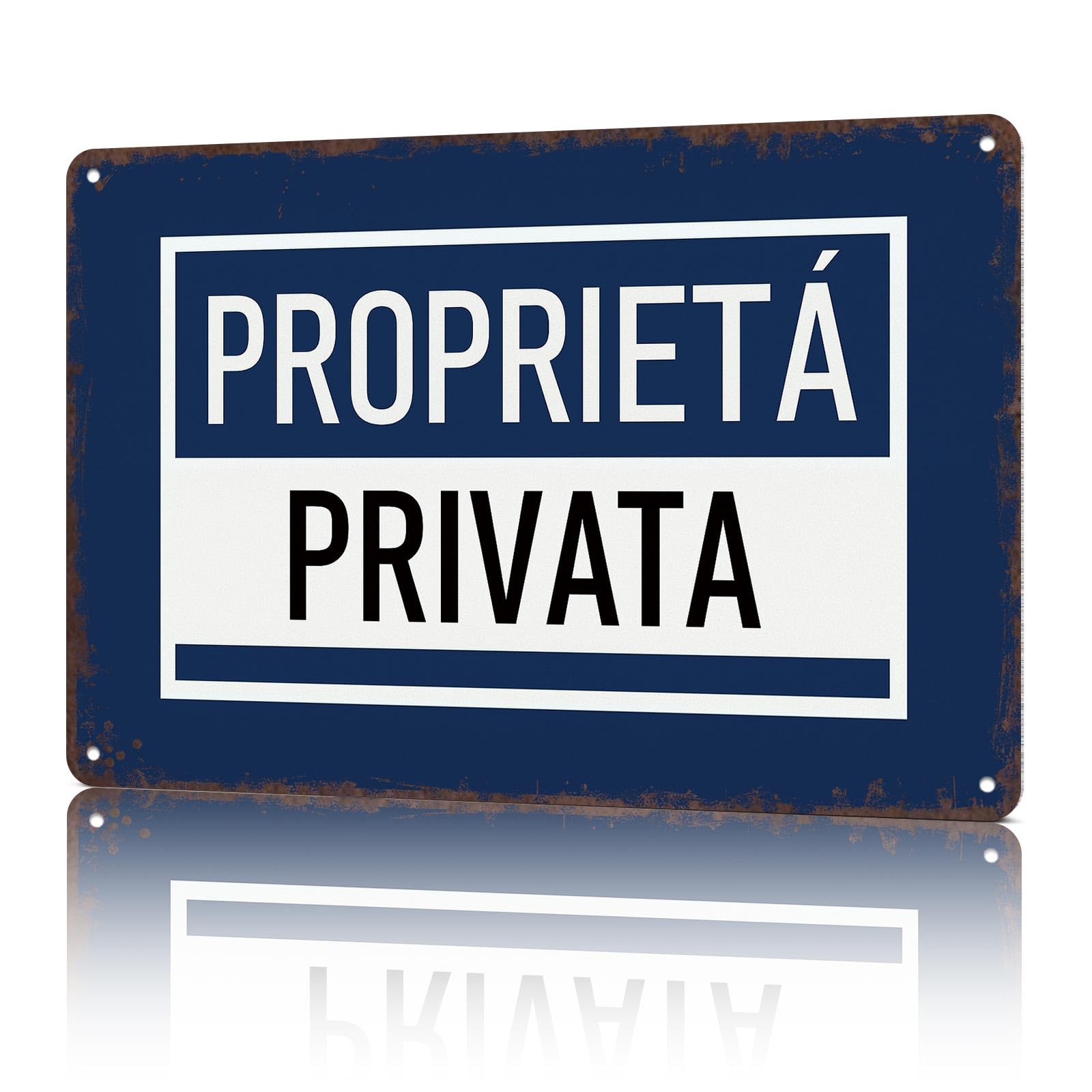 8x12inch Vintage Style 'PROPRIETà PRIVATA' Metal Warning Sign Aluminum Sign