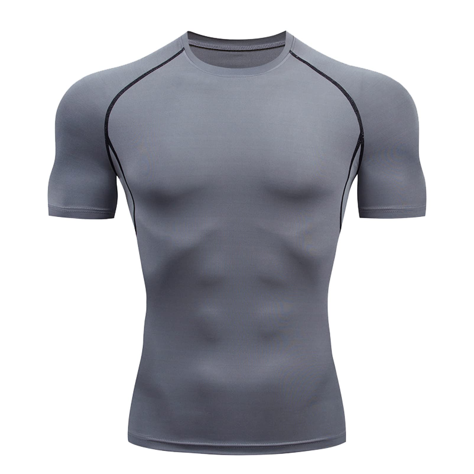 Men Short Sleeves Compression Top Base Layer Undershirt Workout Athletic Shirt Running Sport Dry Fitted Sleeve