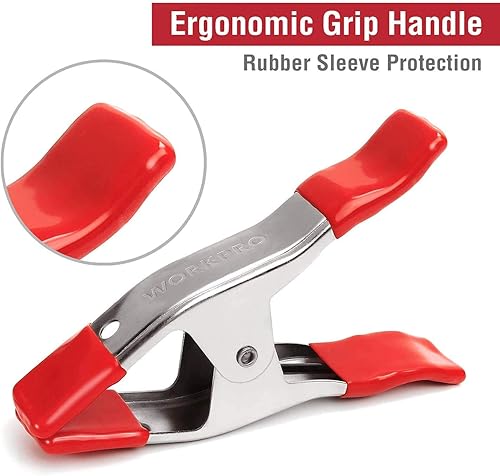 Miniatura 2 de WORKPRO W032006 Abrazadera de resorte de acero, resistente, 1 pulgada, puntas y asas recubiertas de PVC sin marcas (paquete individual) (paquete de