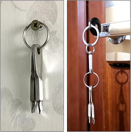 Miniatura 8 de Destornillador para llavero, destornillador portátil, llavero de cabeza plana, juego de destornilladores Phillips con llavero, 2 piezas