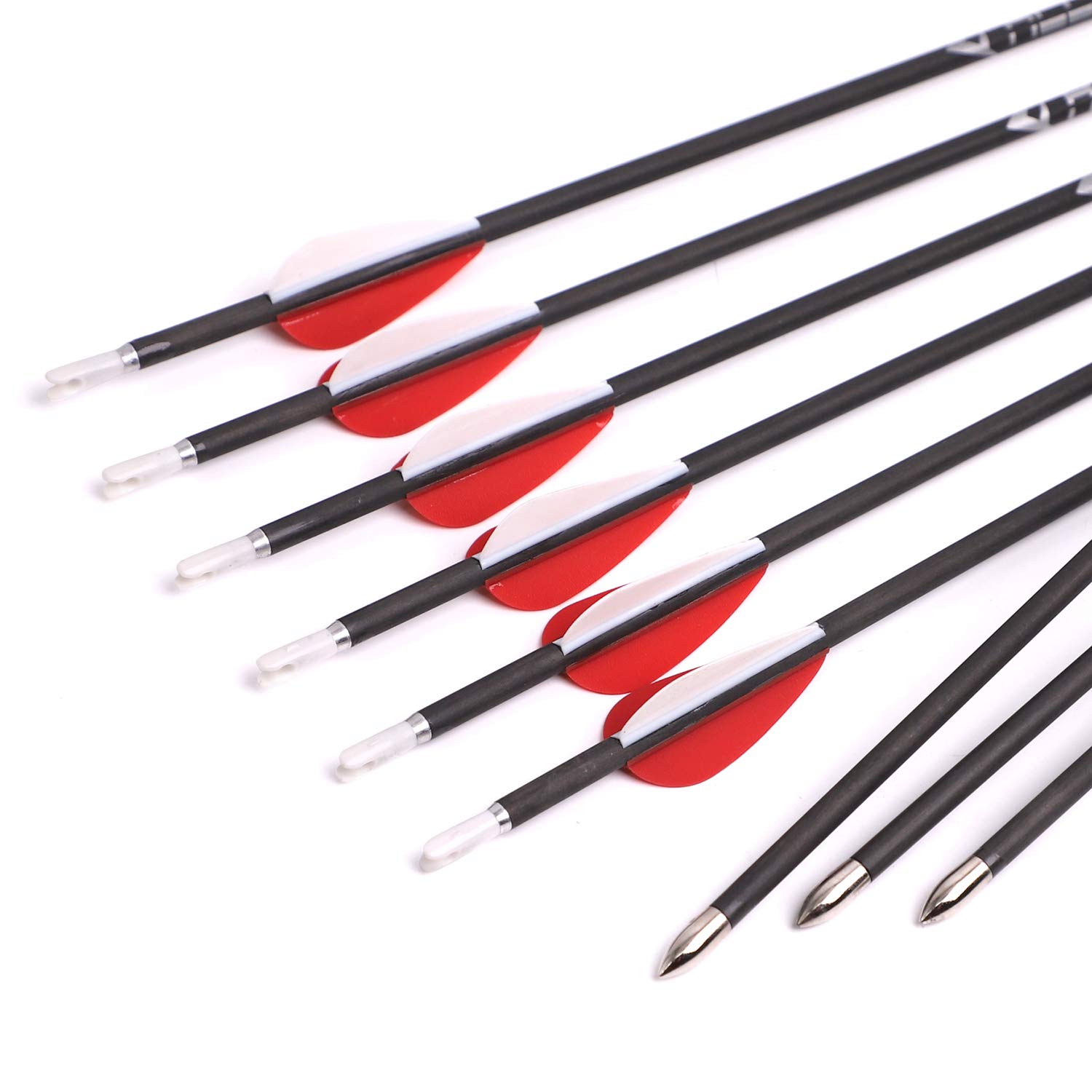 ACCMOS 12 pcs 29 inch Carbon Arrow Spine 1000 ID 4.2 mm Archery, for Recurve Bow Compound Bow Hunting or Archery Practice (Spine 1000)