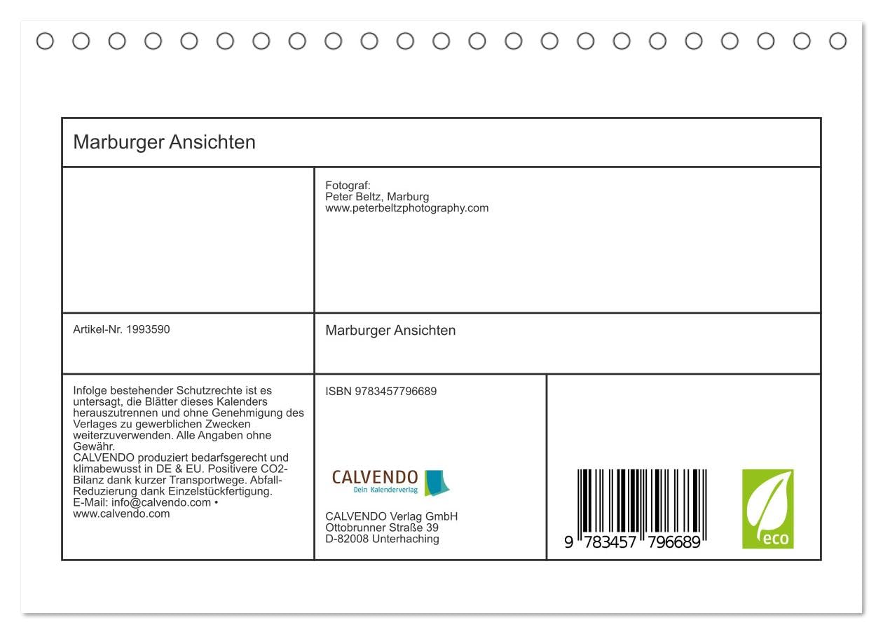 Marburger Ansichten (Tischkalender 2026 DIN A5 quer), CALVENDO Monatskalender: Bilder der romantischen Universitätsstadt an der Lahn