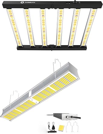 FARMLITE Grow Light LED Grow Lights للنباتات الداخلية، ضوء نمو كامل الطيف، مصابيح نمو معلقة للنباتات، لوح قابل للتعتيم بسلسلة ديزي للشتلات، تغطية 4x4 قدم