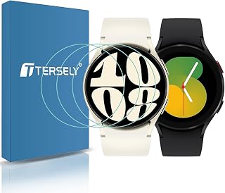 T Tersely (3 Pack 9H Hardness Tempered Glass Screen Protector for Samsung Galaxy Watch 6 / Watch 5 / Watch 4 (40MM), Screen Protector Film Guard for Samsung Galaxy Watch
