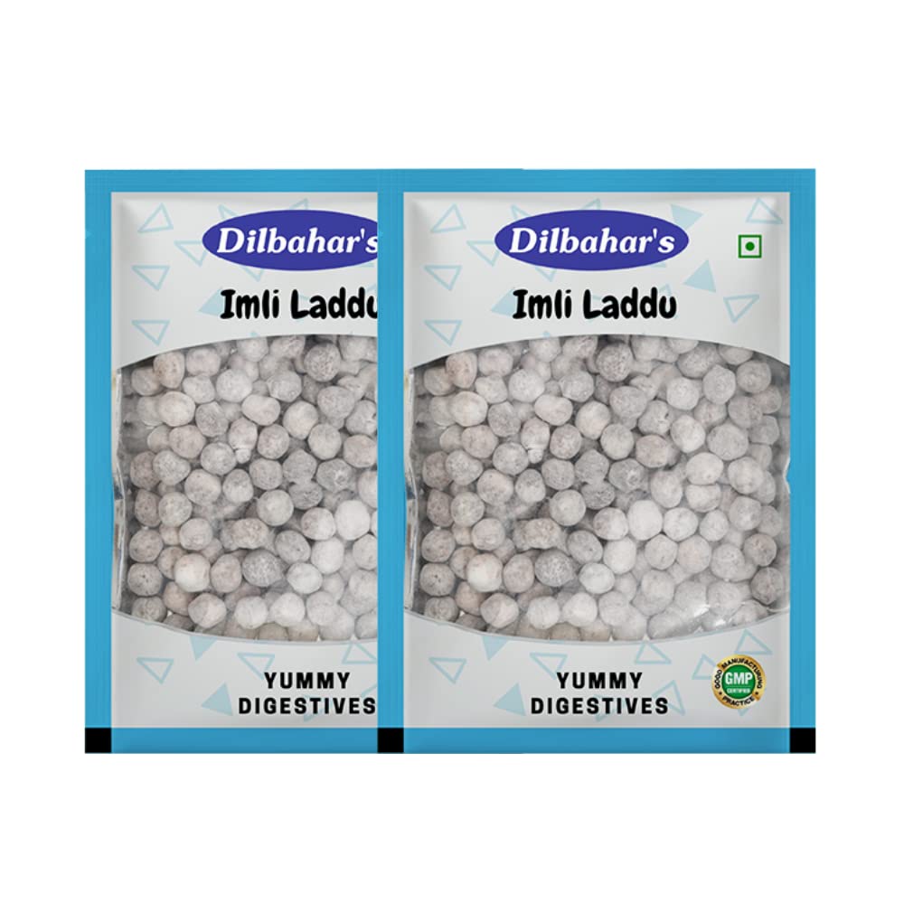 Dilbahar's Imli Laddu Small 400G Pack Of 2 | Imli Ladoo Candy | Mukhwas Mouth Fresheners | Digestive Imli Pachak Goli | Chatpati Imli Candy
