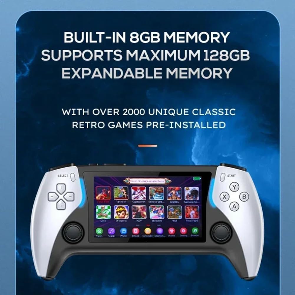 CONFUSE Consola de Videojuegos PortáTil de Bolsillo 8G 2000+Games Project X Pantalla IPS de 4,3 Pulgadas Compatible con Juegos PS1 EstéReo con Altavoz Dual