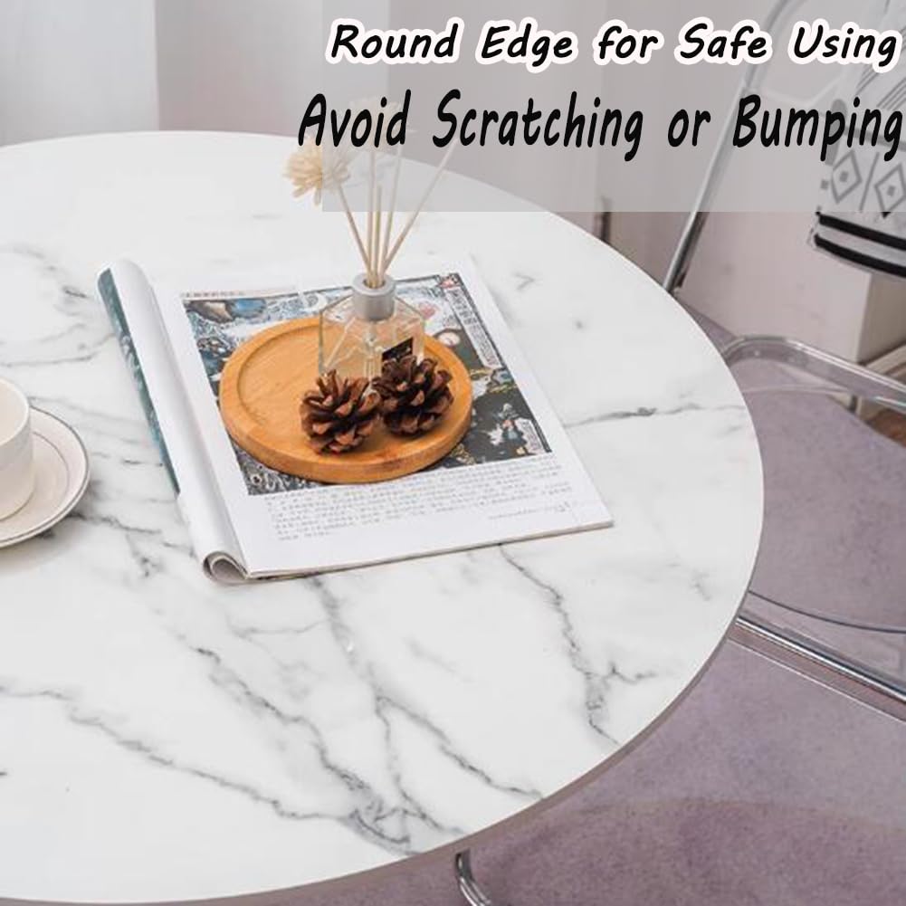 Élégante table de salle à manger ronde en marbre avec base en métal – Meuble élégant pour salle à manger et salon Design chic Décoration d'intérieur moderne parfaite pour recevoir