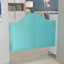 DZMRNHYO Puerta batiente de cafetería, Puertas de salón de Madera Maciza Azules Que oscilan con bisagras, Puerta divisoria de Entrada de Restaurante y Bar de Oficina(W110cmxH90cm)