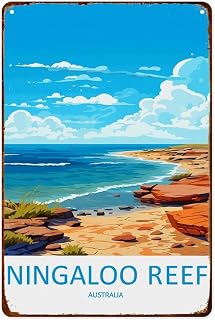 XIAJVS Ningaloo Reef Travel Poster Wall Decor Vintage Aluminum Signs Metal Posters for Kitchen Bar Room Bedroom Bathroom Decoration 8x12 Inches