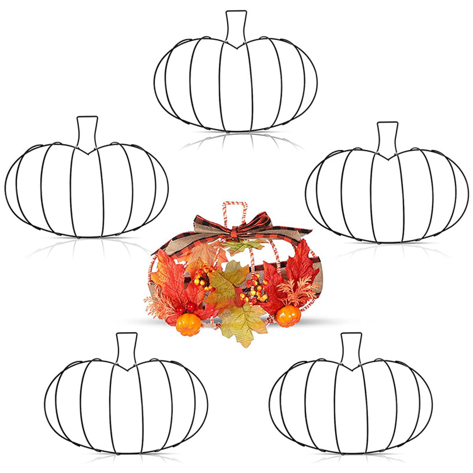 Pumpkin & Wreath Metal Halloween Craft: Pumpkin Wreath Frame, Wire Form