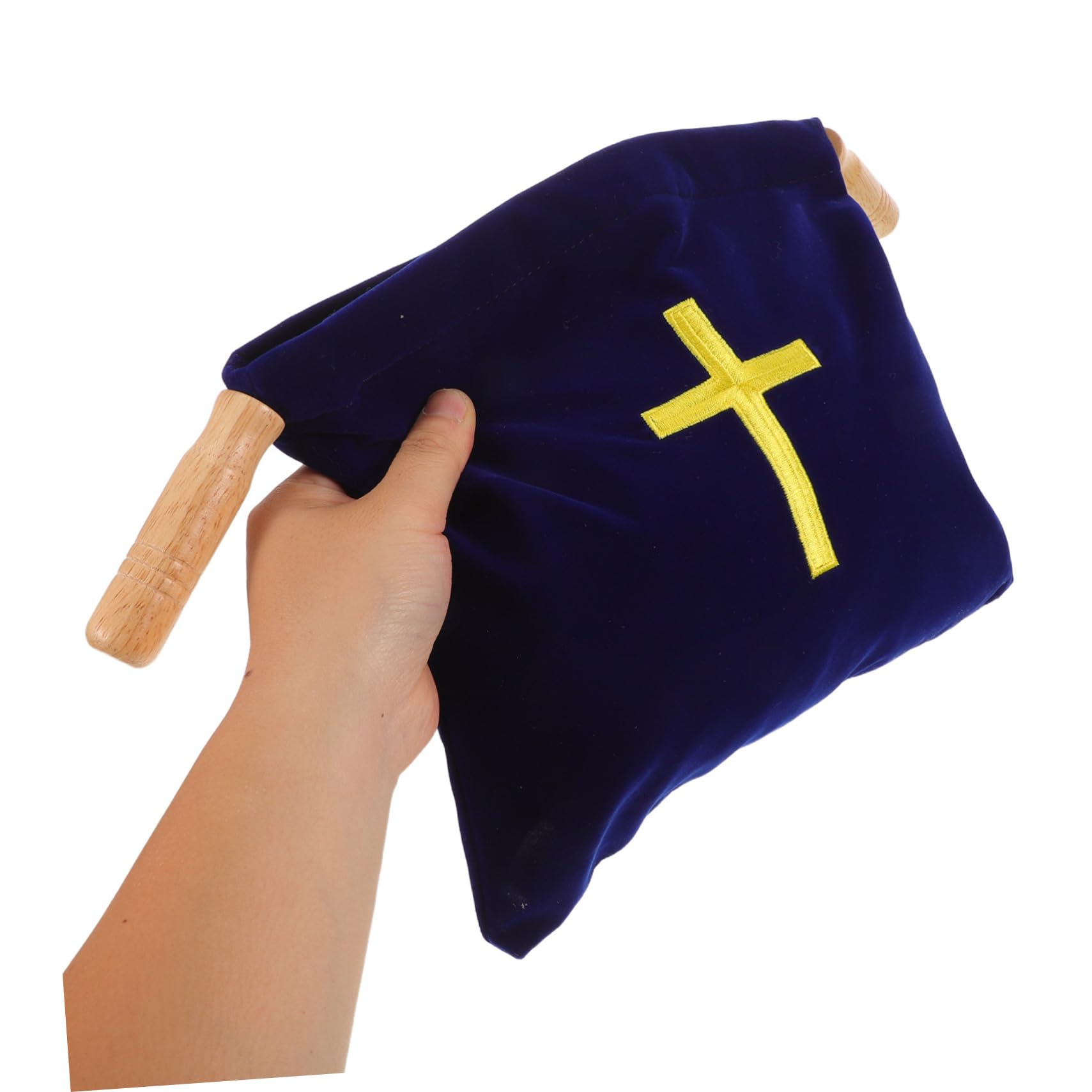 PACKOVE 2 Szt. Szt Woreczki Ofiary Do Kościoła z Drewnianym Uchwytem i Haftowanym Krzyżem Duża Pojemność Uniwersalne Do Chrztu i Nabożeństw Akcesoria Religijne