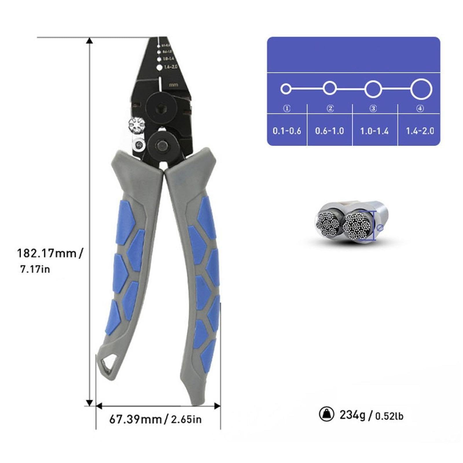 Pinza para Pesca Multifunción Ergonómica de Cable Profesional Herramienta de Crimpado Ligera Y Resistente Accesorio para Equipo de Pesca