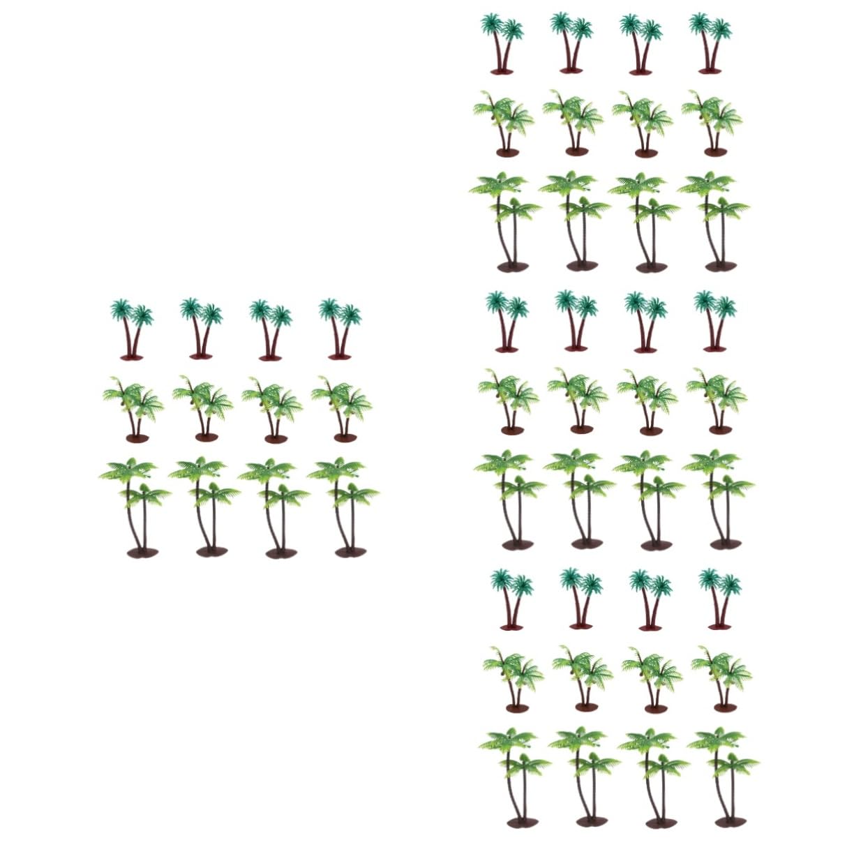 Lurrose 48 Pcs Dollhouse Toys Models Indoor Plants Artificial Plants Cake Decoration Muicle Plants Natural Unique Landscape Decors Miniature Decors Train Scenery Plants Plastic Coco Trees